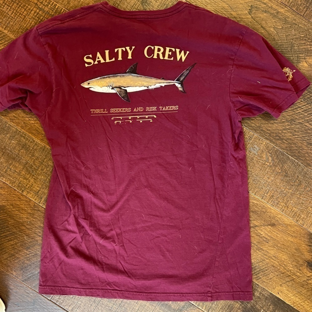 Salty crew men’s red t shirt Sz L - Picture 6 of 7